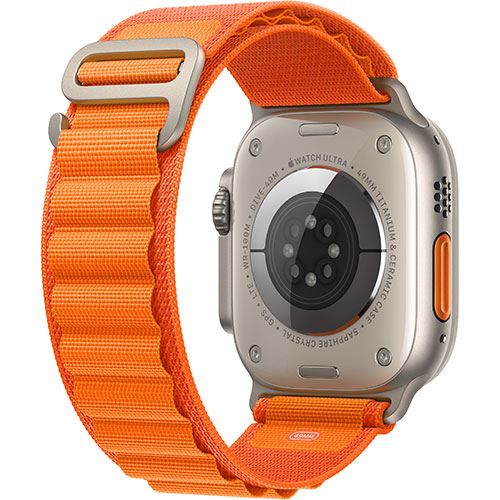 Apple Watch Ultra GPS 49mm - Cellular - Titânio Natural | Bracelete Orange Alpine Loop - Medium Fashion