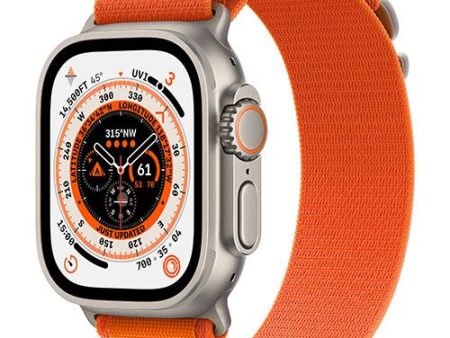 Apple Watch Ultra GPS 49mm - Cellular - Titânio Natural | Bracelete Orange Alpine Loop - Medium Fashion