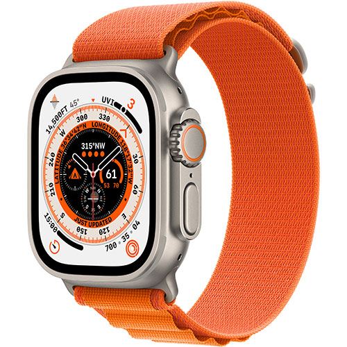 Apple Watch Ultra GPS 49mm - Cellular - Titânio Natural | Bracelete Orange Alpine Loop - Medium Fashion